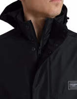 Black Polyester Logo Plaque Hooded Jacket 4