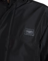 Black Polyester Logo Plaque Hooded Jacket 5