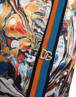 Multicolor Marble Print Satin Pants 4