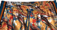 Multicolor Marble Print Satin Pants 5