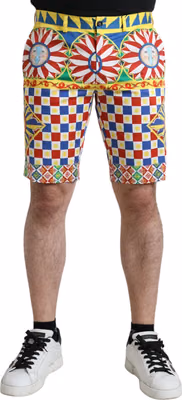 Multicolor Carretto Print Men Bermuda Shorts