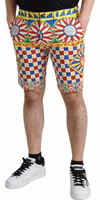 Multicolor Carretto Print Men Bermuda Shorts 3