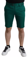 Deep Green Cotton Stretch Men Bermuda Shorts 1