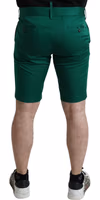 Deep Green Cotton Stretch Men Bermuda Shorts 2