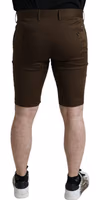 Brown Cotton Stretch Men Bermuda Shorts 2