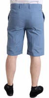Sky Blue Cotton Folded Hem Men Bermuda Shorts 2