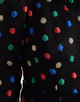 Black Polka Dot Ruffle Cotton Midi Dress 5