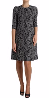 Black Chevron Polyester Shift Mini Dress 1