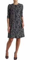 Black Chevron Polyester Shift Mini Dress 2