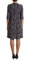 Black Chevron Polyester Shift Mini Dress 3