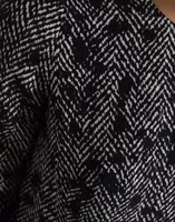Black Chevron Polyester Shift Mini Dress 4