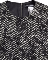 Black Chevron Polyester Shift Mini Dress 5
