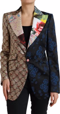 Multicolor Floral Patchwork Jacquard Jacket