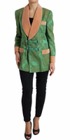 Green Floral Double Breasted Coat Jacket 1