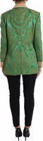 Green Floral Double Breasted Coat Jacket 3