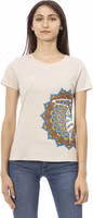 Beige Cotton Women T-Shirt 1