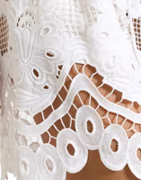 White Cotton Cutout High Waist Bermuda Shorts 4