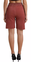 Maroon Cotton High Waist Sweatshorts Shorts 3