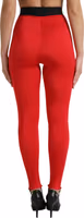 Red Nylon DG Logo Slim Leggings Pants 3
