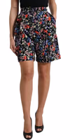 Black Floral High Waist Hot Pants Shorts 1