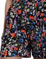 Black Floral High Waist Hot Pants Shorts 4