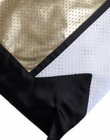 Gold Polyester Perforated High Waist Shorts 5