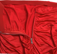 Red Viscose High Waist Fitted Pleated Skirt 5