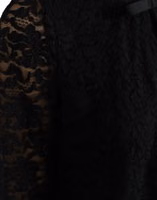 Black STAFF Blouse Floral Lace Nylon Top 5