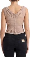 Beige Viscose V-neck Sleeveless Tank Top 2