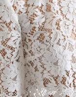 White Floral Lace Cotton Round Neck Blouse Top 5