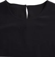 Black Silk Round Neck Short Sleeve Blouse Top 5