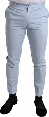 Sky Blue Cotton Stretch Skinny Pants