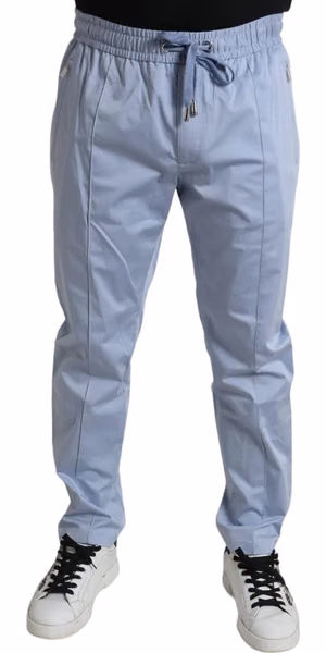 Light Blue Cotton Stretch Jogger Pants