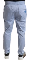 Light Blue Cotton Stretch Jogger Pants 2