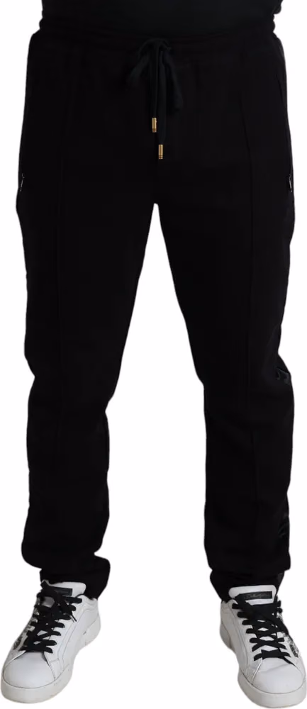 Black Cotton Skinny Jogger Sweatpants Pants