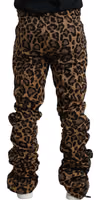 Brown Leopard Jacquard Jogger Pants 3