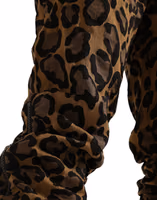 Brown Leopard Jacquard Jogger Pants 4