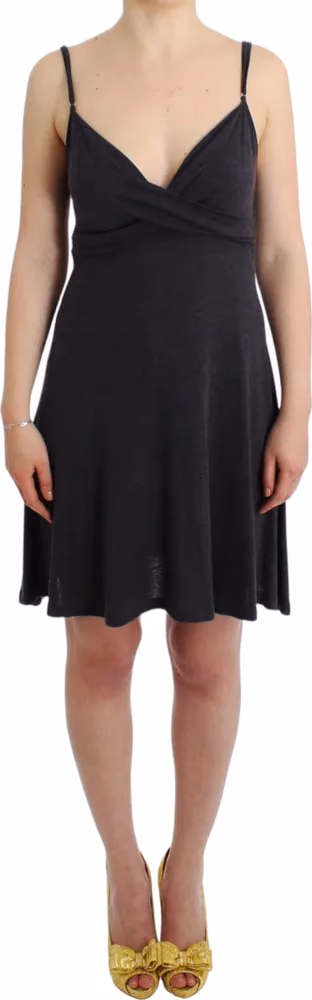 Gray knitted A-line dress