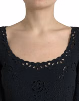 Black Floral Lace Viscose Bodycon Midi Dress 4