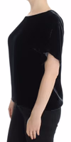 Black velvet shortsleeved blouse 2