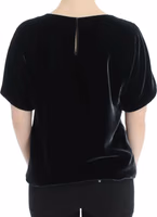 Black velvet shortsleeved blouse 3