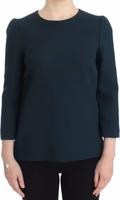 Green 3/4 sleeve wool blouse 1