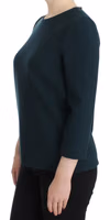 Green 3/4 sleeve wool blouse 2