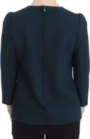 Green 3/4 sleeve wool blouse 3