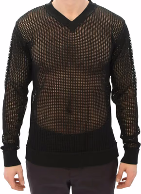 Dark Green Runway Netz Pullover Netted Sweater