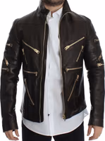 Brown Lambskin Leather Zipper Jacket 3
