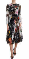 Multicolor Patchwork Floral Leopard Dress 1