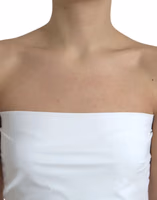 White Nylon Strapless Bodycon Jumpsuit Dress 4
