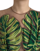 Green Banana Leaf Sleeveless Long Maxi Dress 4