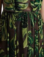 Green Banana Leaf Sleeveless Long Maxi Dress 5